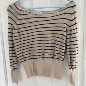A.L.C. Top Small Breton Style Stripe Long Sleeve Wool Sheer Nautical Beachy